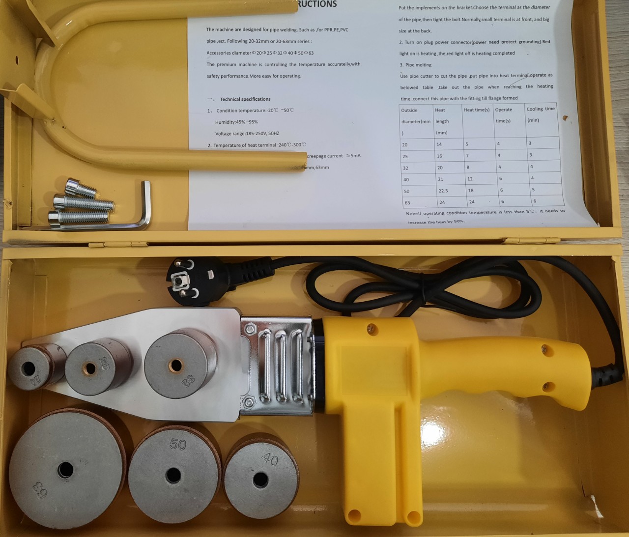 Máy hàn ống 20 – 63  1000w ( ko nút chỉnh)